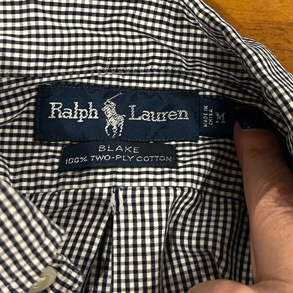 Polo Ralph Lauren men’s lot of two button down cotton plaid shirts size Medium